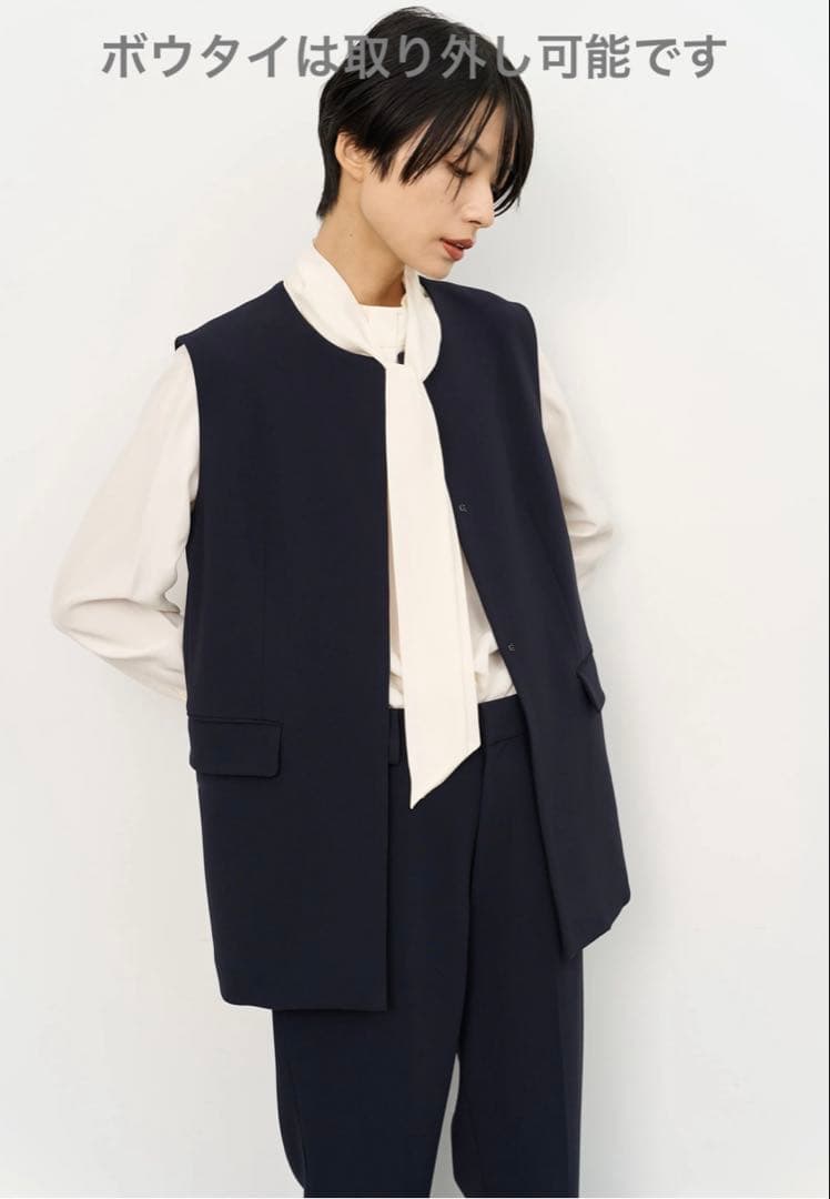 SOEJU ジレ&シルクブラウス