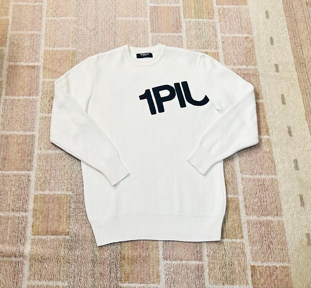【美品】1PIU1UGUALE3 RELAX ニットセーター ロゴ ホワイト L