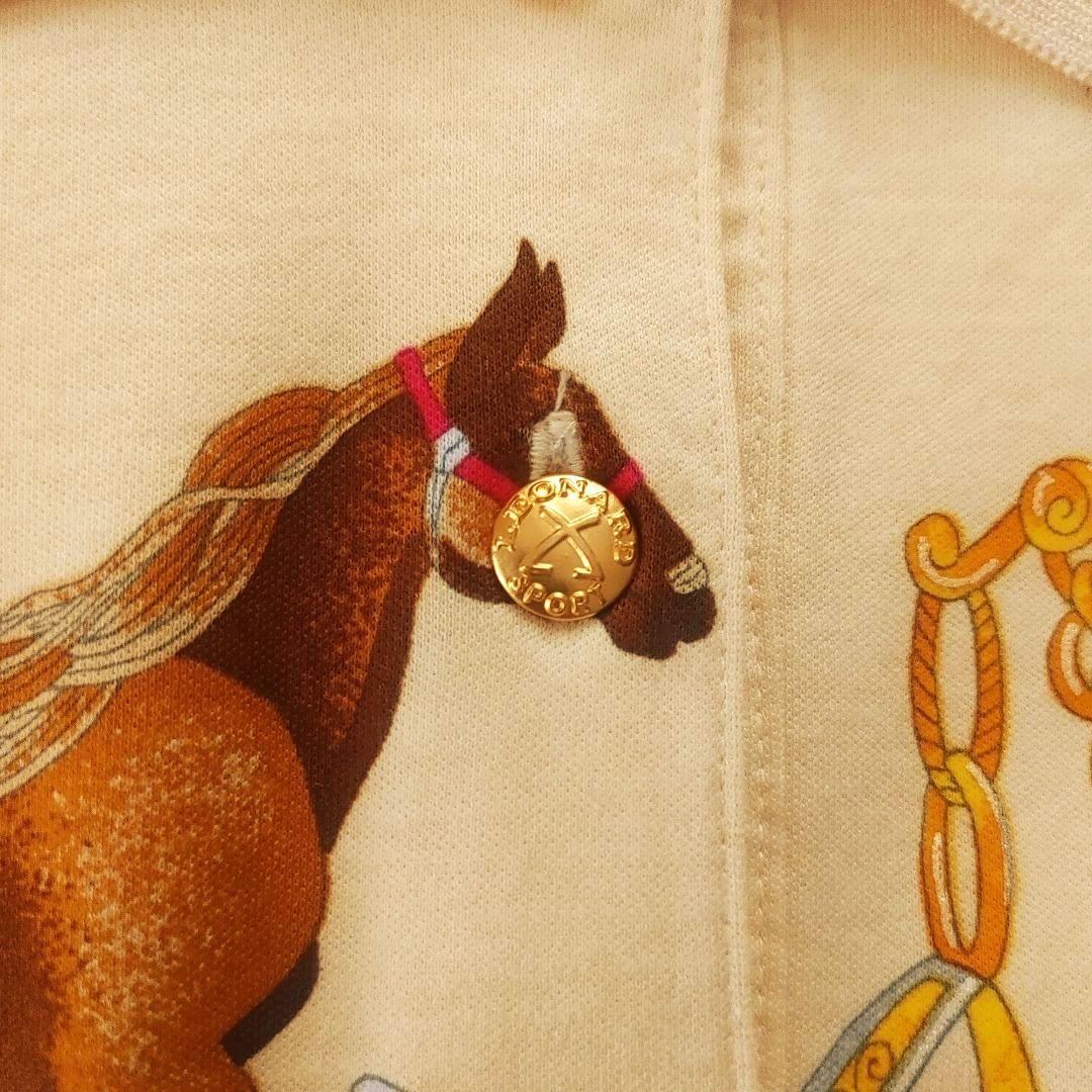 未使用美品★LEONARD レオナールスポーツ★長袖ポロシャツ　L ホース柄