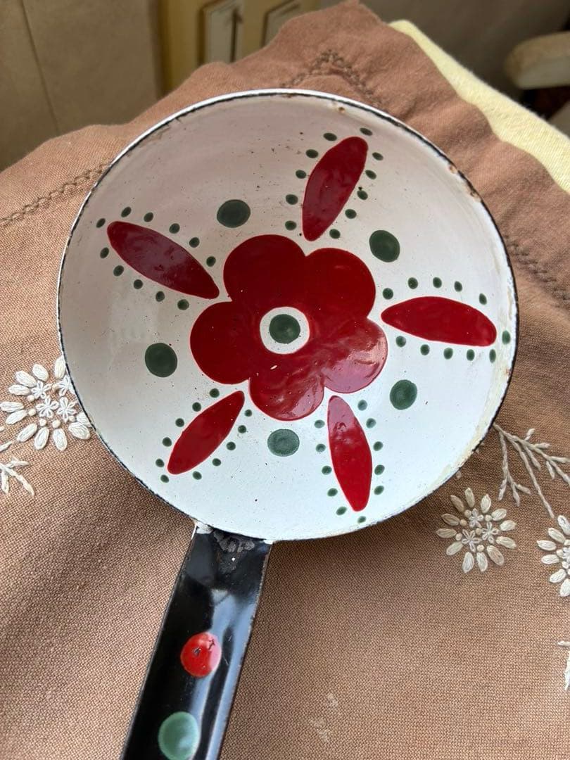 りりららアンティーク　手書き　ホーロー　レードル　お玉　オタマ　超レア