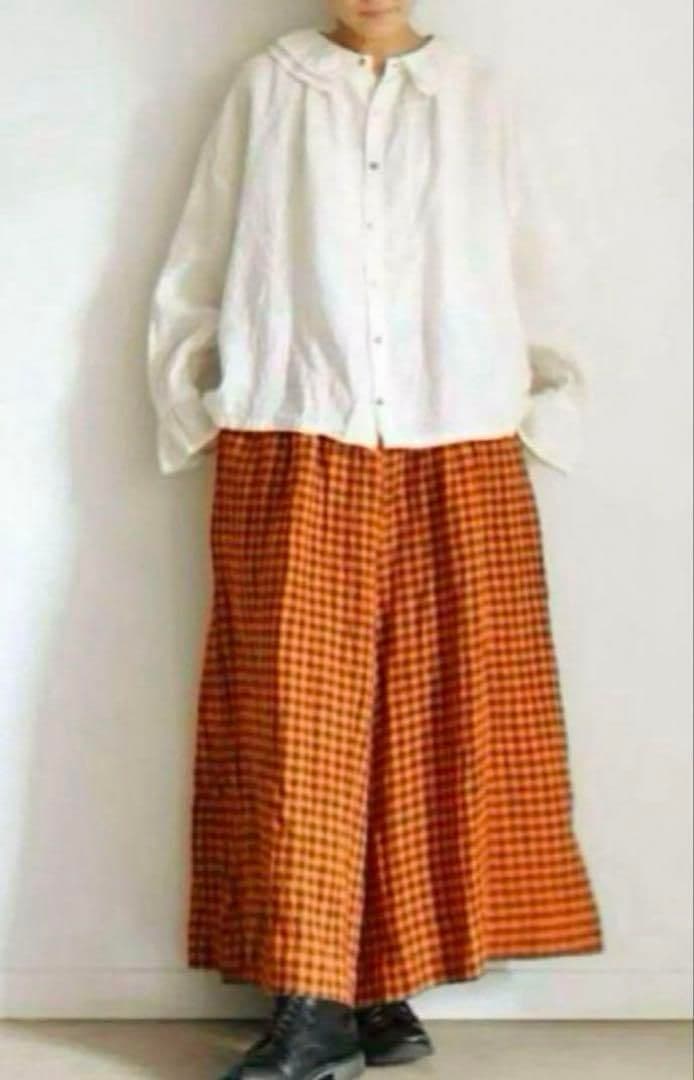 ICHI Antiquite's イチアンティークス　リネンギンガムパンツ