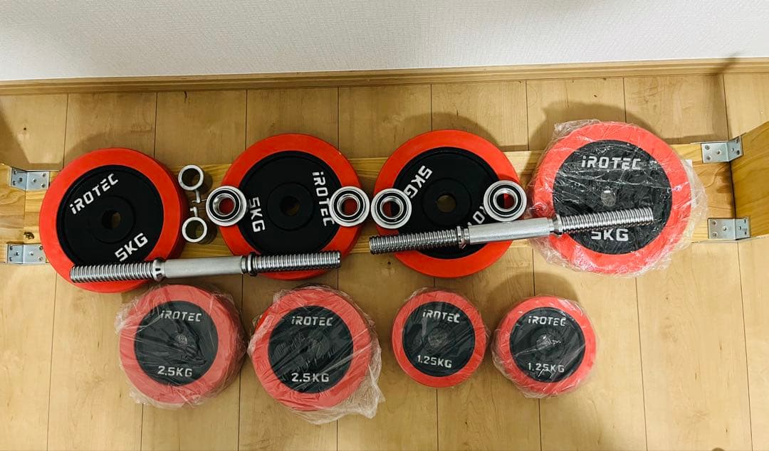 IROTEC ラバーダンベル 50kg セット &フラットベンチEX