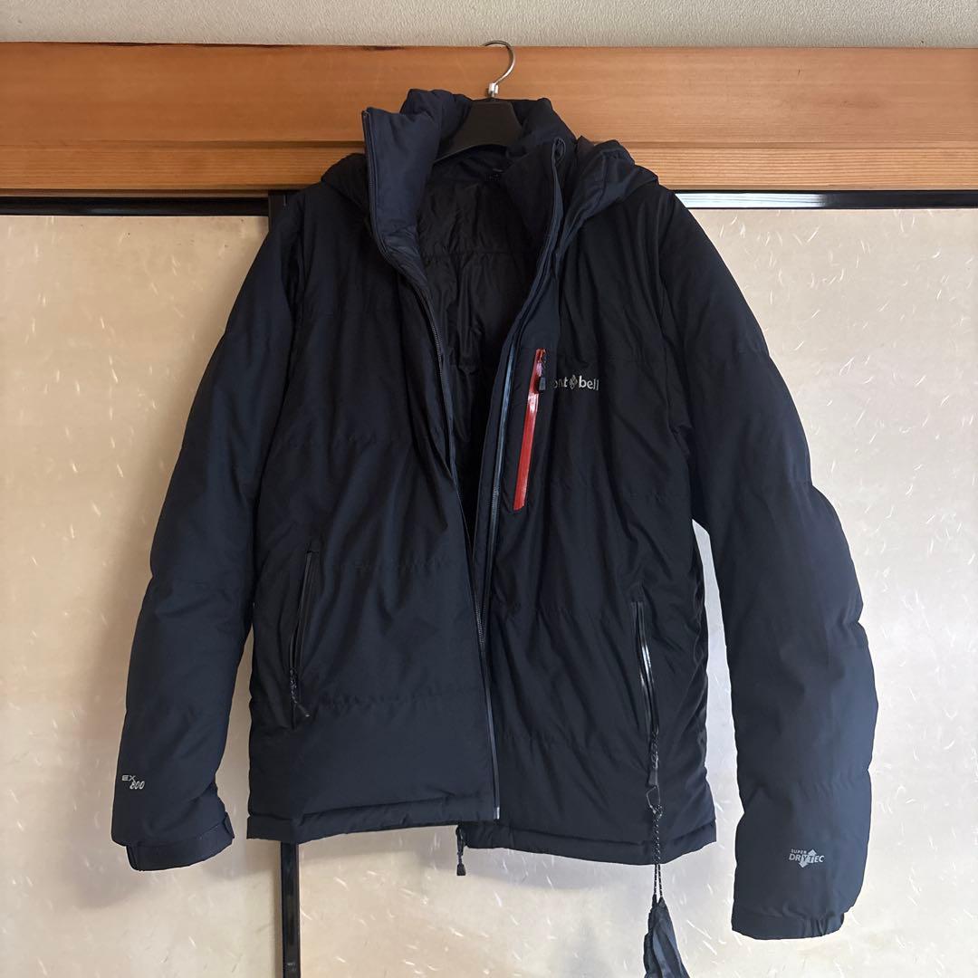 mont-bell フード付きダウンジャケット 黒 収納袋付き