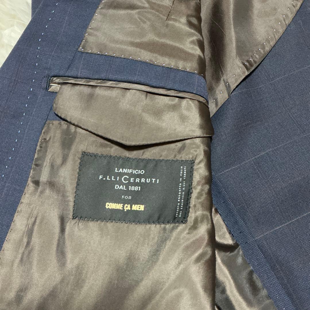 極美品⭐︎コムサメン スリーピーススーツ チェルッティ ウィンドウペン 紺 L