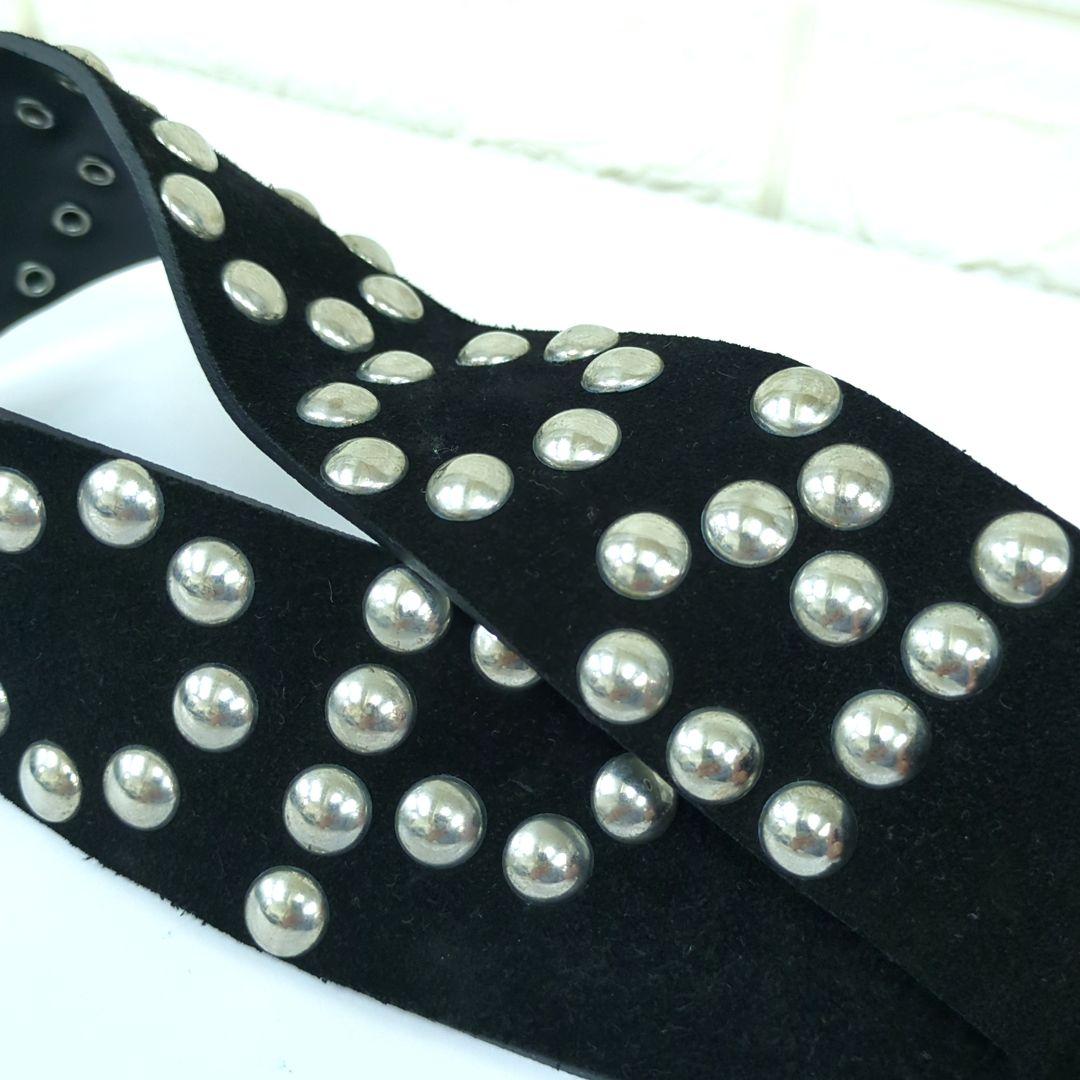 ドルチェ&ガッバーナ D&G スタッズ レザーベルト ブラック イタリア製