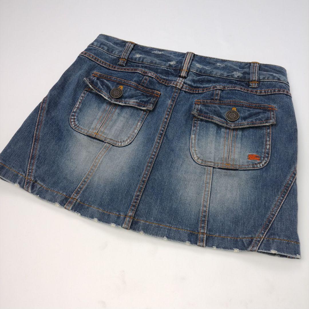 バーバリーブルーレーベル フロントボタンデニムミニスカート