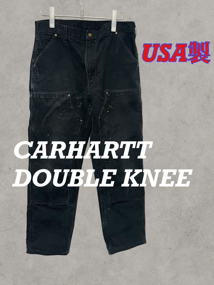 い*！様 USA製 カーハートダブルニー ペンキ 良フェード