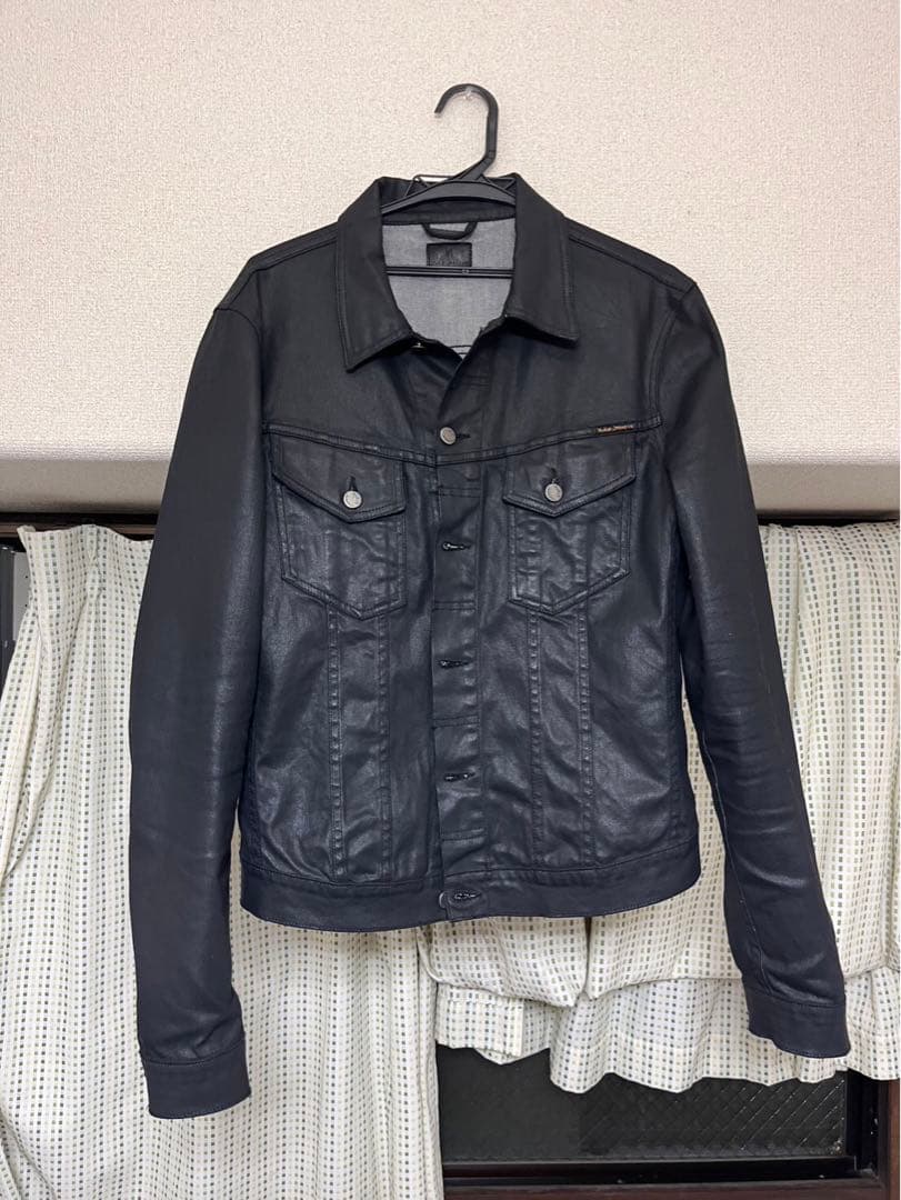 ジャケット・アウター archive black coated denim jacket