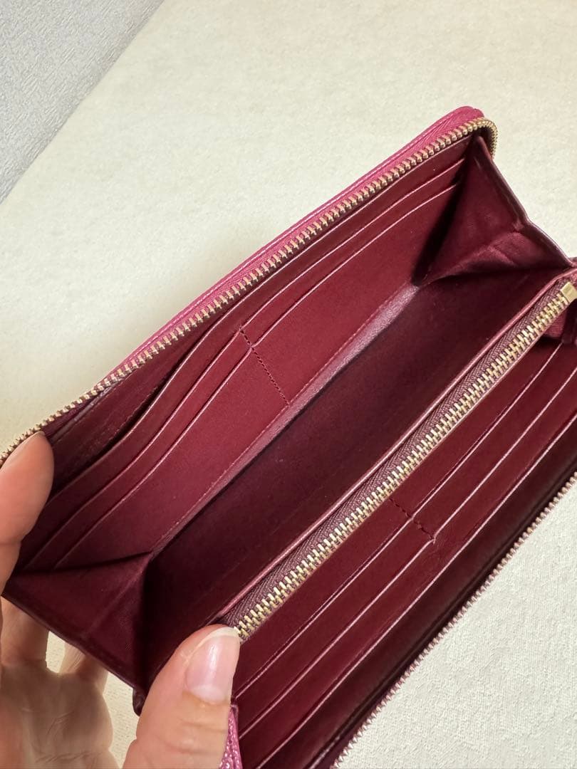 【ゆゆ】BVLGARI バーガンディ レザー 長財布