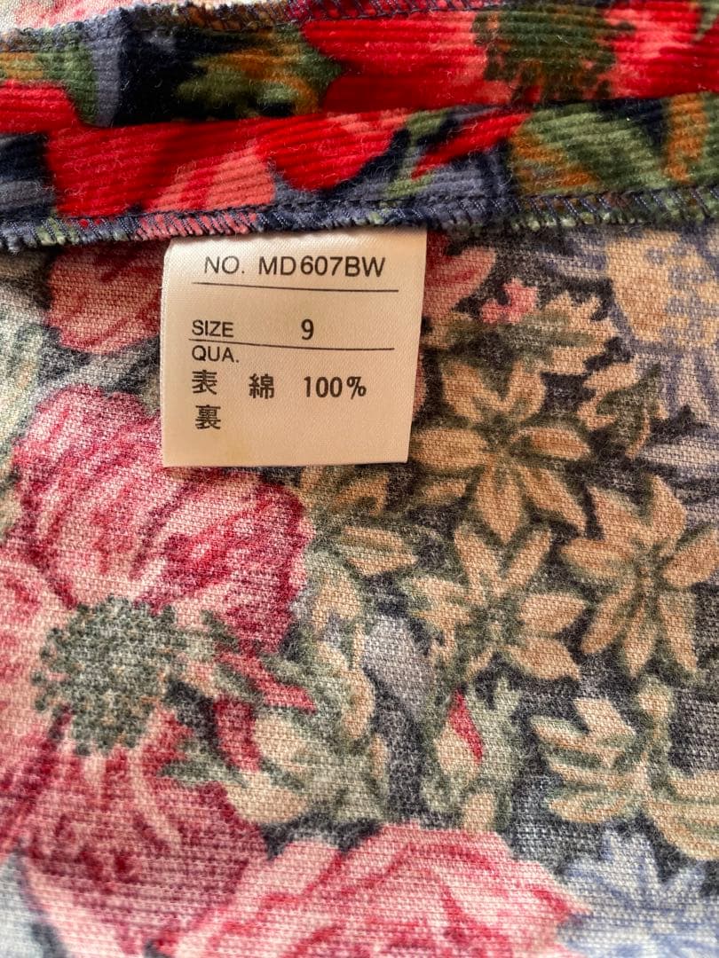 ローラアシュレイ ワンピース 長袖 花柄 ９号 スクエアネック パフスリーブ