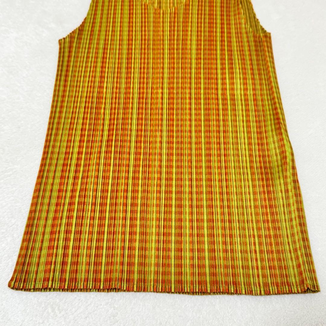 極美品✨PLEATS PLEASE チュニック　チェック　ノースリーブ　Lサイズ