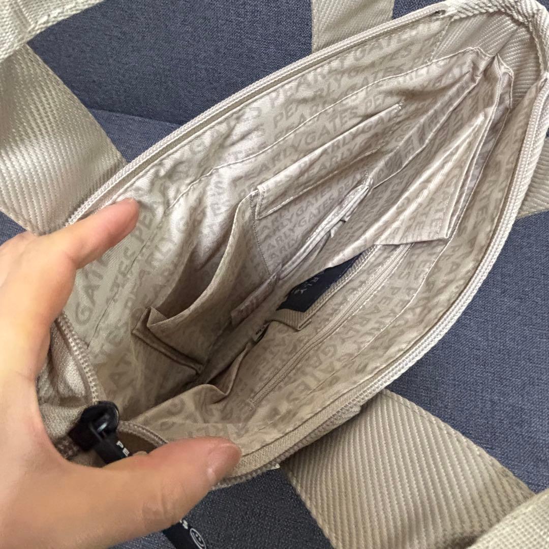 R❤︎出品　パーリーゲイツPEARLYGATES定番ベージュカートバッグ