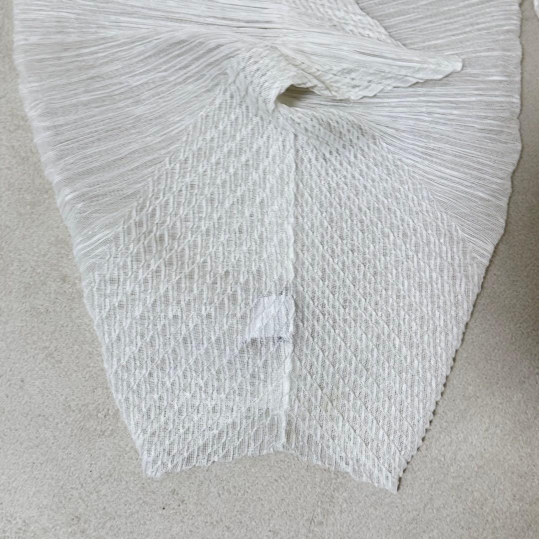 極美品✨ISSEY MIYAKE プリーツ　変形　チュニック　ホワイト　長袖