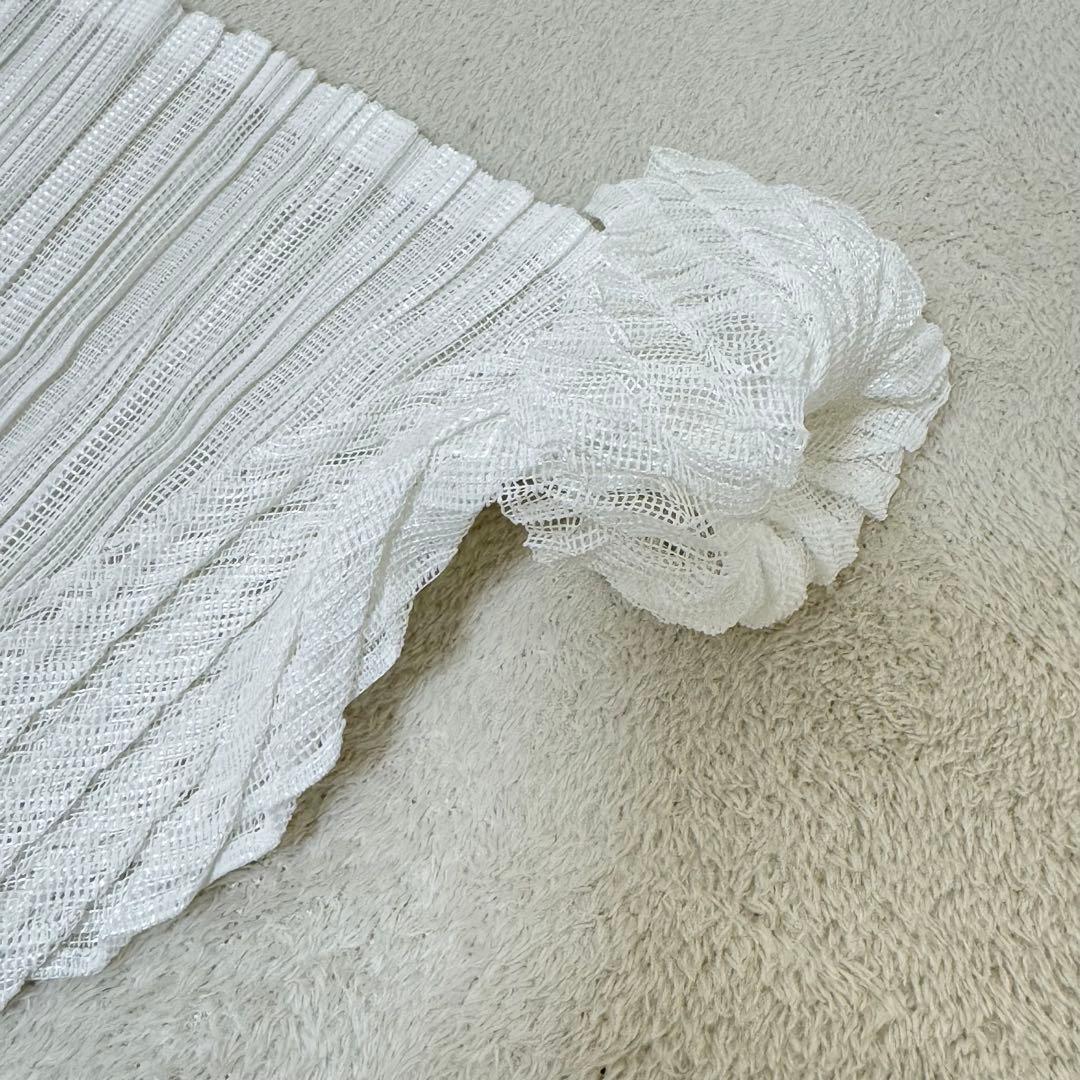 極美品✨ISSEY MIYAKE プリーツ　変形　チュニック　ホワイト　長袖