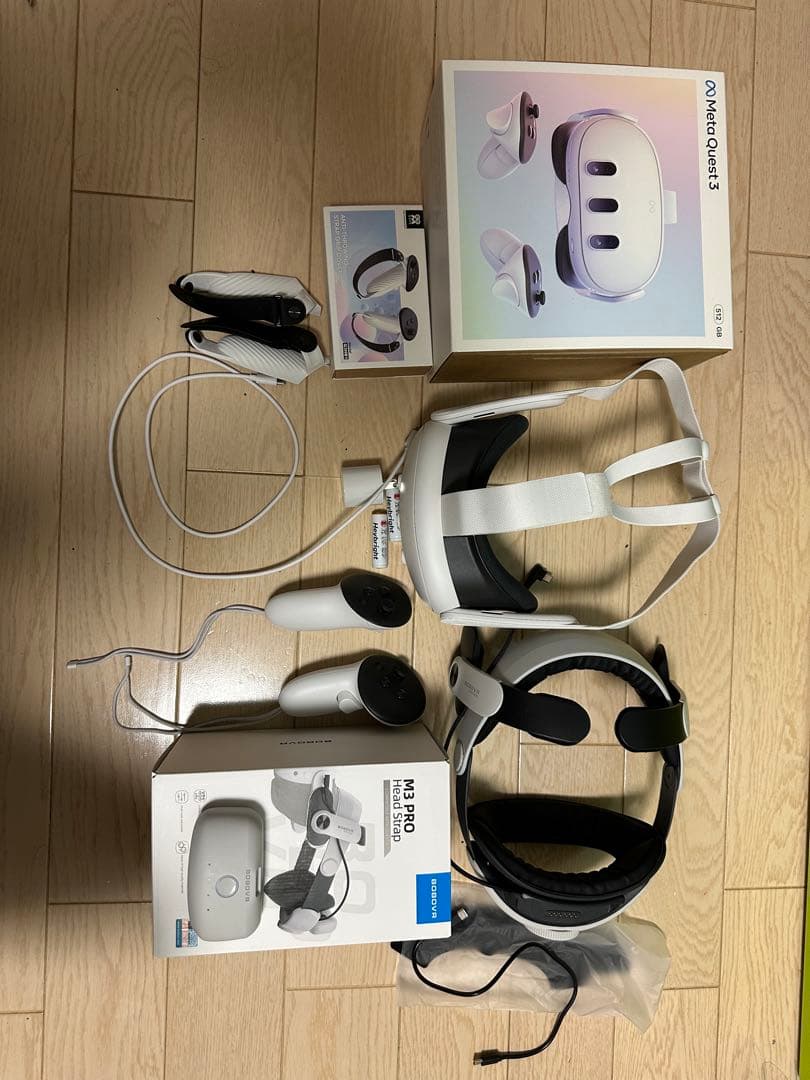  Quest 3 512GBバッテリーストラップコントローラーグリップ付