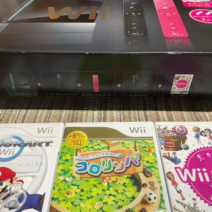 5点セット Wii本体 マリオカート ハンドル コロリンパ Wii Party