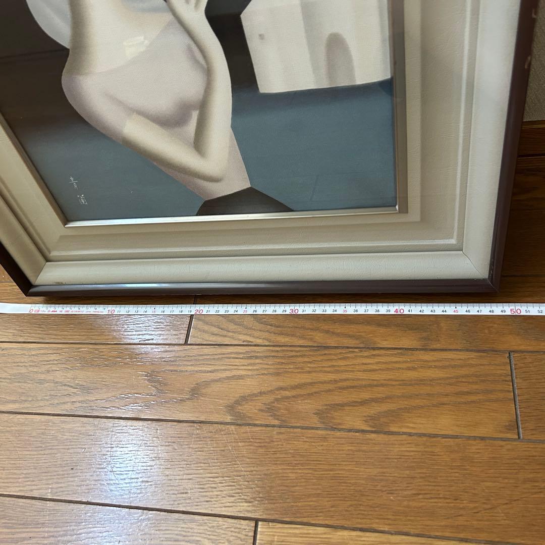 久下塚青蘭 油絵 女性 城 美術品 絵 アート レア 高級 東郷青児 ビンテージ
