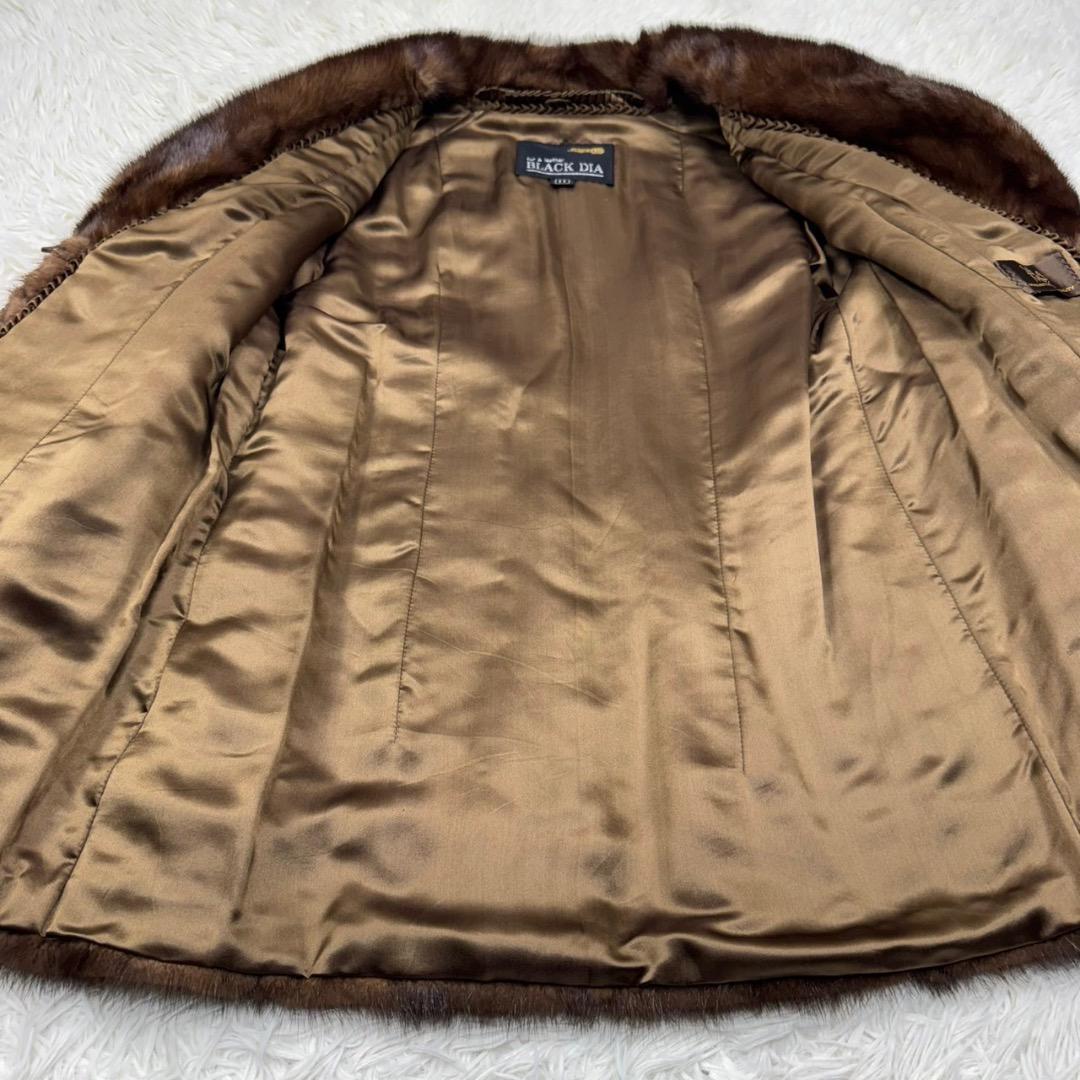 極美品✨SAGAMINK サガミンク 金タグ ファーコート ブラウン 11号 L