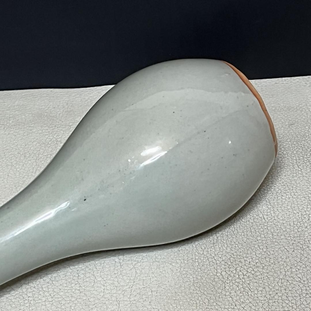 三代 諏訪蘇山 青磁 鶴首 一輪生 共箱 諏訪修 鶴首花入 一輪挿し k3576