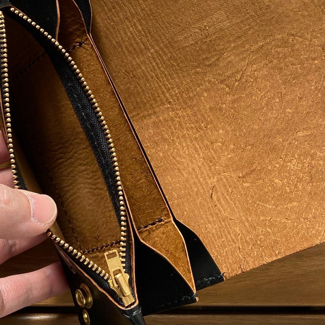 【茶芯・馬革】トラッカーウォレット　ブラック