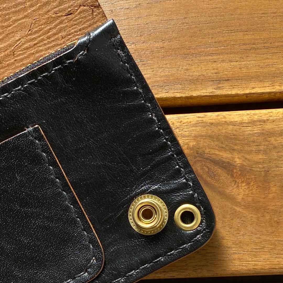 【茶芯・馬革】トラッカーウォレット　ブラック