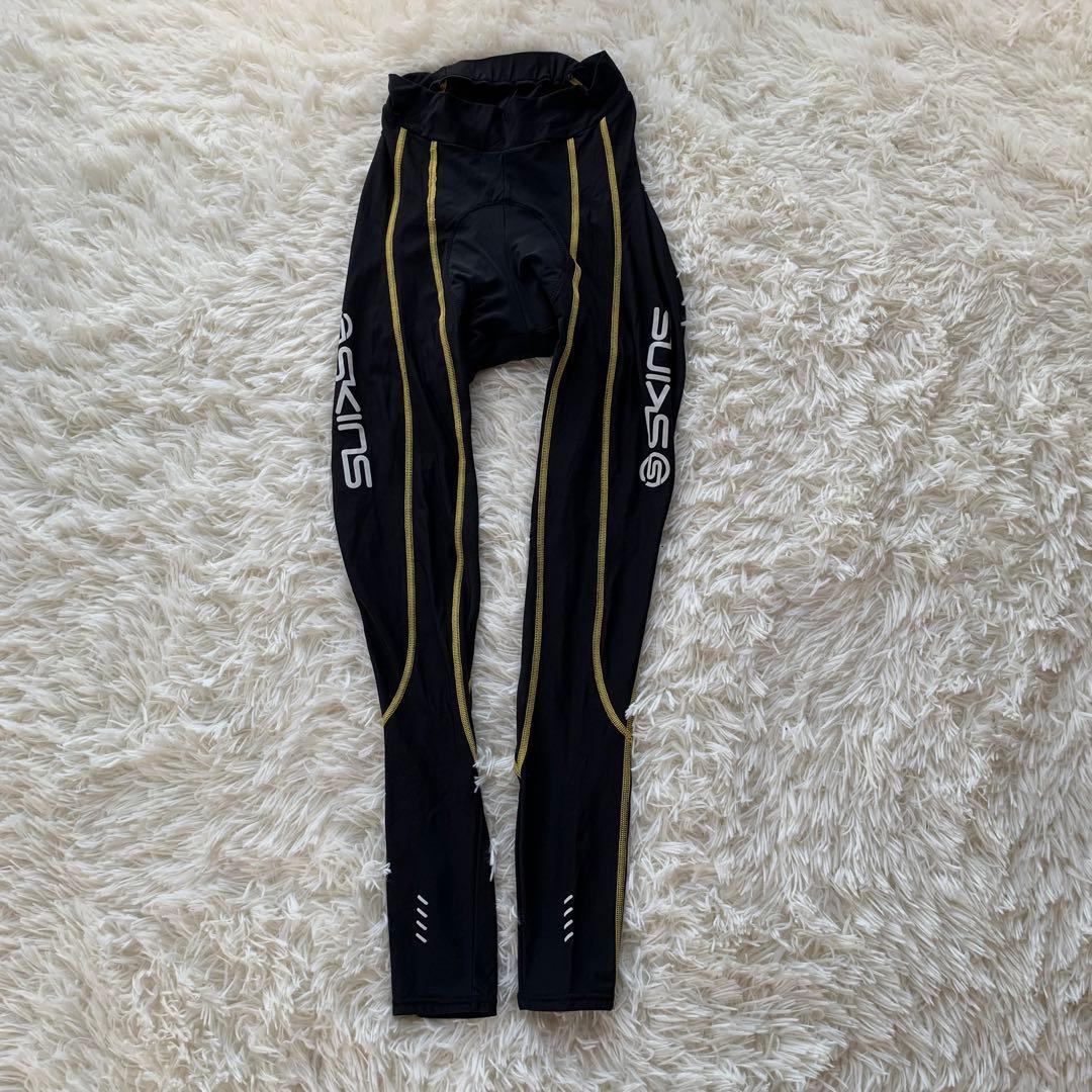 【人気】美品 SKINS サイクルウェア ロングタイツ 3点セット XS