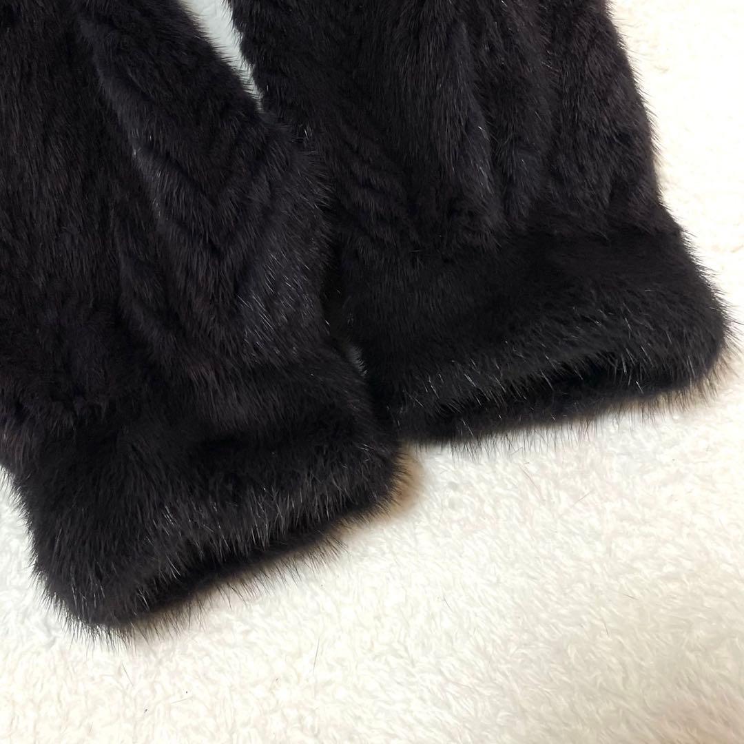 希少色◎ミンク パープル 本毛皮 ファーコート リバーシブル リアルファー