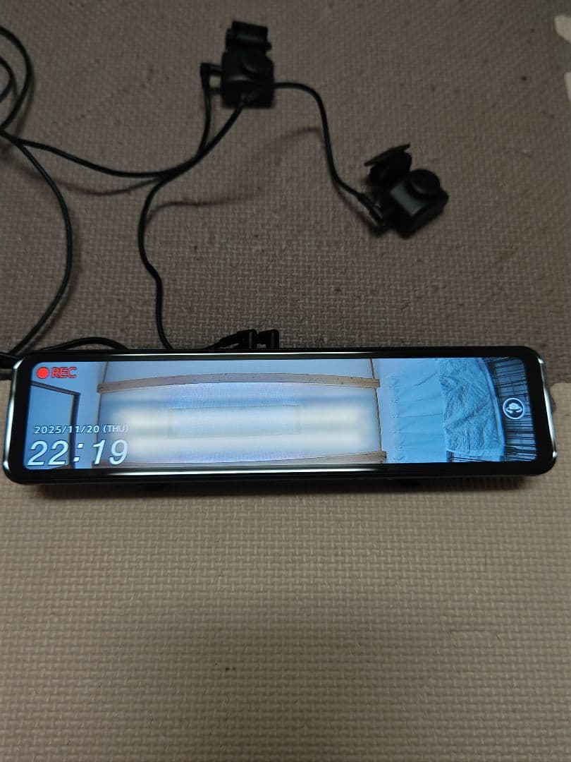 コムテックZDR038ミラー型ドライブレコーダー前後カメラ配線付き