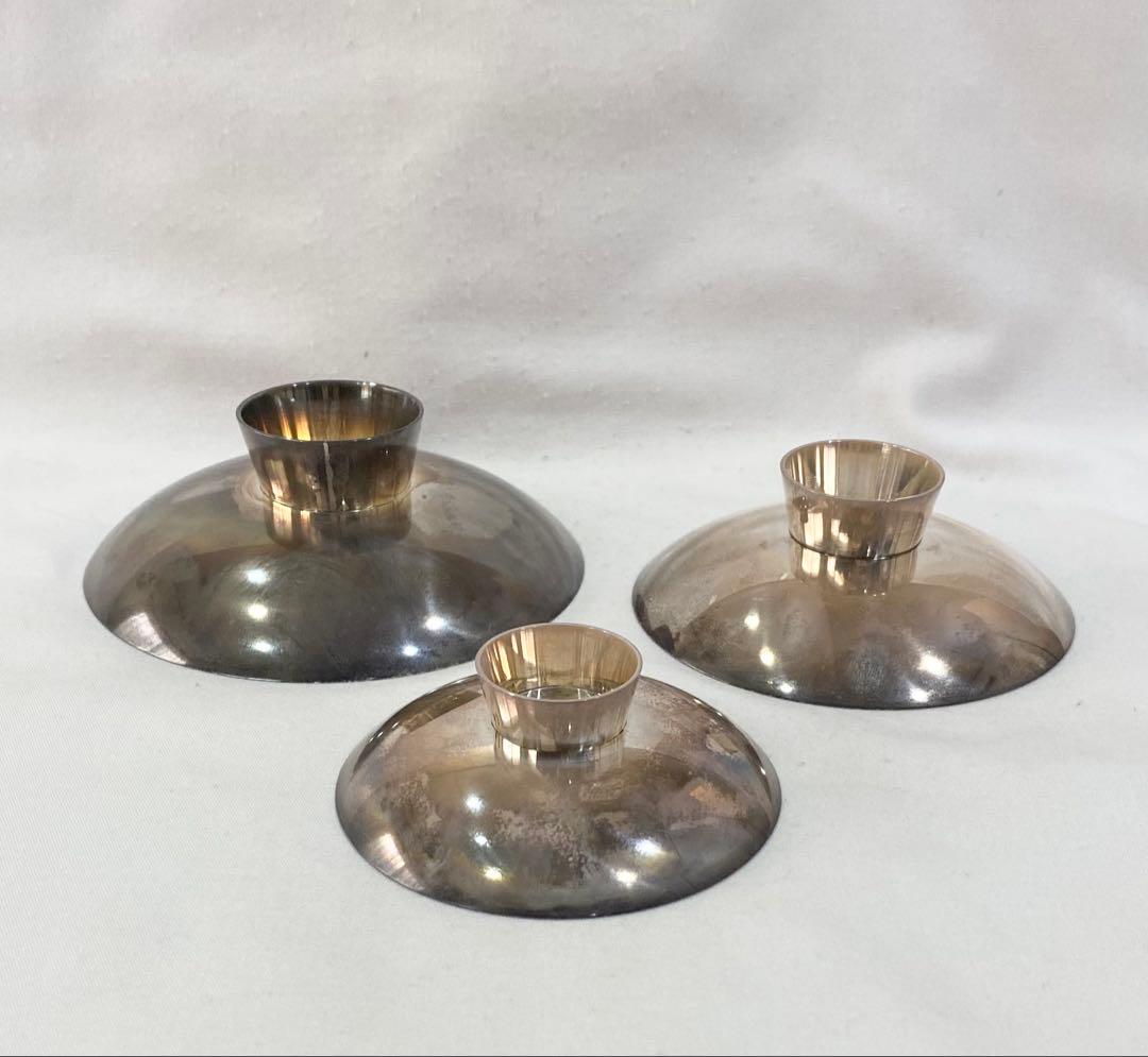 レトロな純銀製の三重杯　(刻印　純銀) 202g