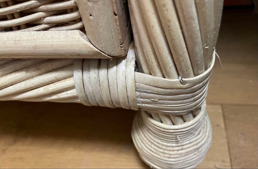 ヴィンテージ　ホワイトラタン風チェスト 3段☆②