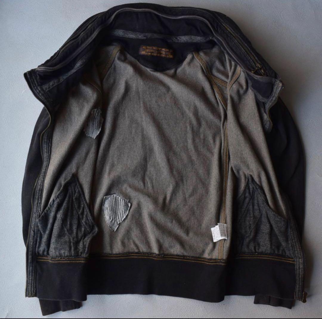 ジャケット・アウター goa bono Damage Denim Black Double Zip