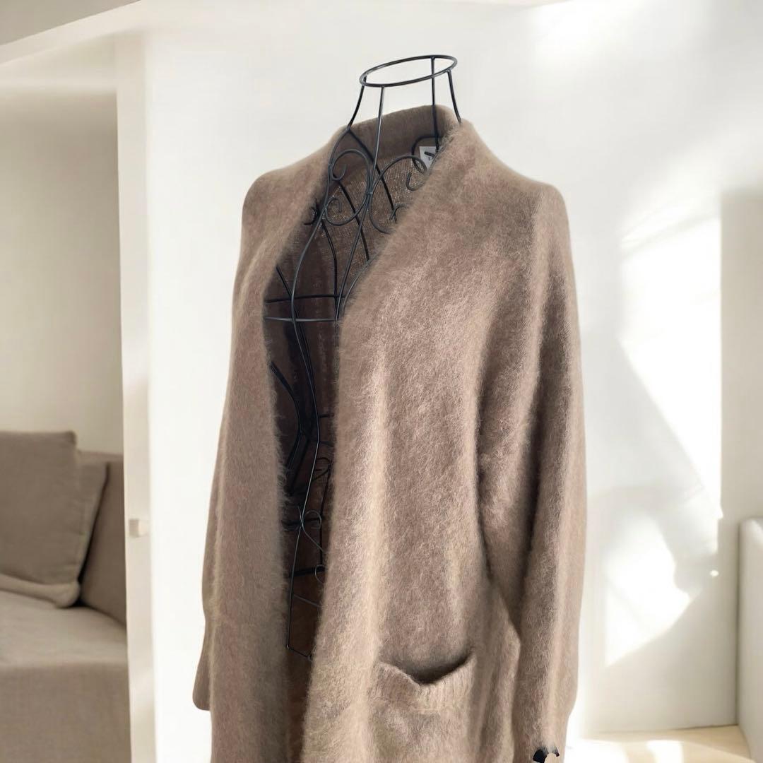 LANVINenBleu ランバン　ラクーン100%ロングニットカーディガン38