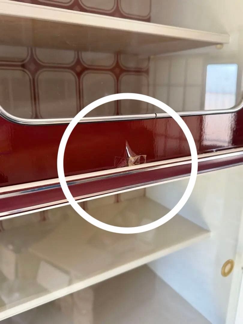 昭和レトロ レトロポップ 食器棚 ガラスキャビネット 木製 キッチン収納 大