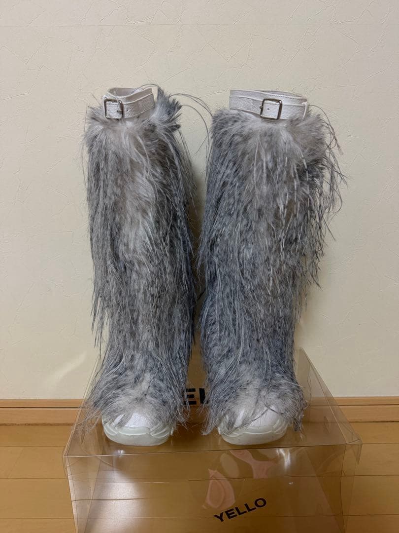 YELLO LONG BOOTS husky ファー ブーツ y2k 00s