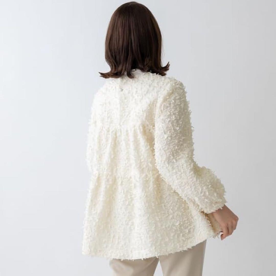 ✨極美品✨SONO ソーノ エアリーツイード ティアードフレアブラウス ペプラム