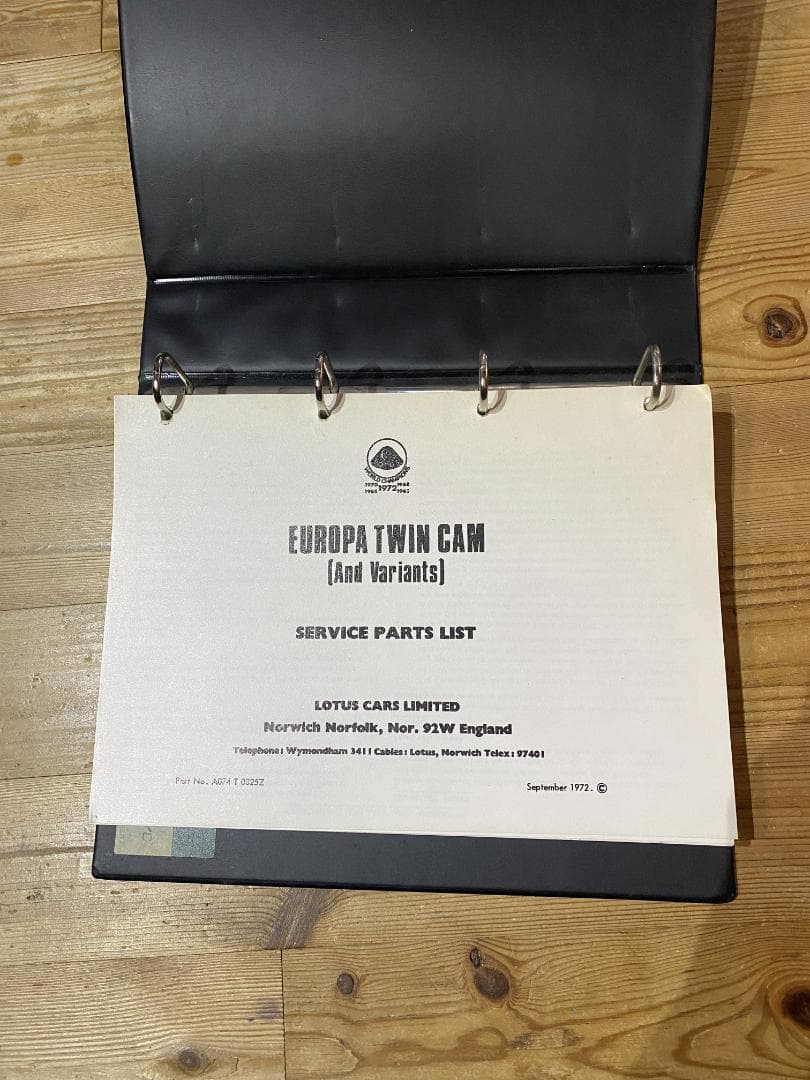 ロータスヨーロッパ ワークショップマニュアル