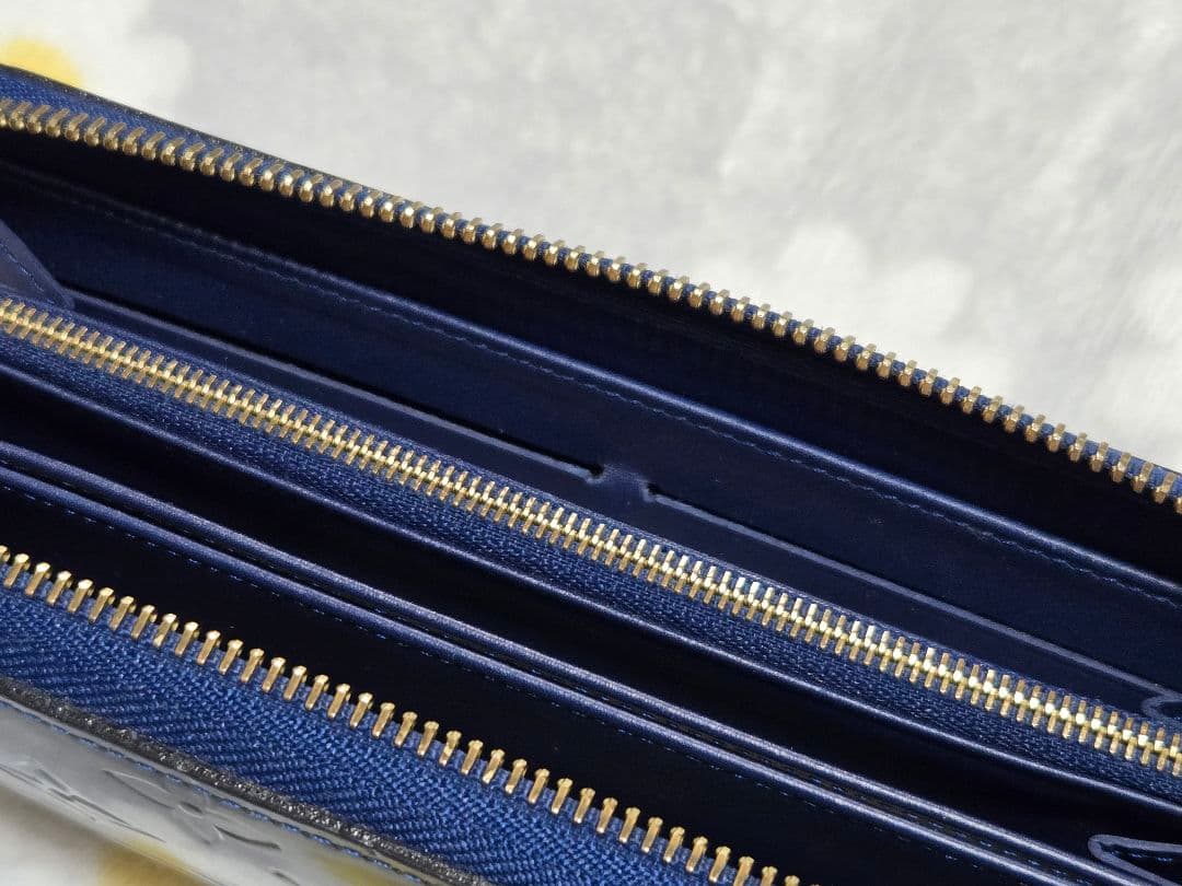 l*2様 Louis Vuitton ネイビー ブラック ラメ 長財布