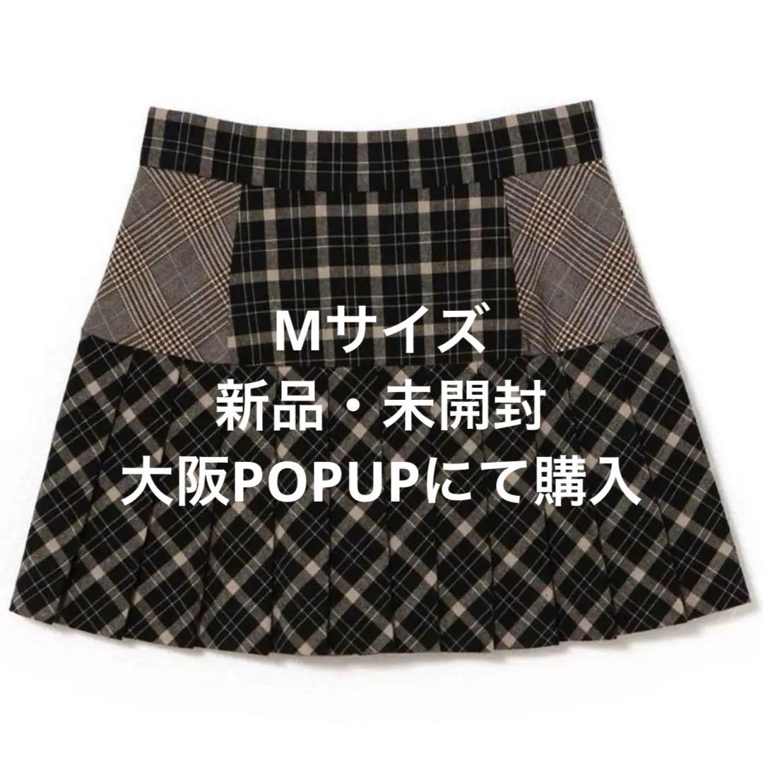スカート ANDMARY coco check pleats skirt M black