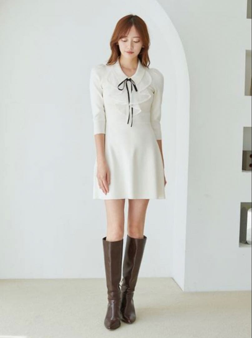 ラッフルミニニットワンピース