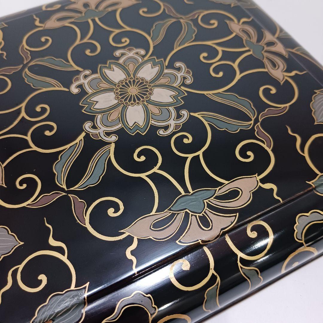 Y3113-2 大正期 漆器 金蒔絵 菓子器 18.3㎝ 共箱