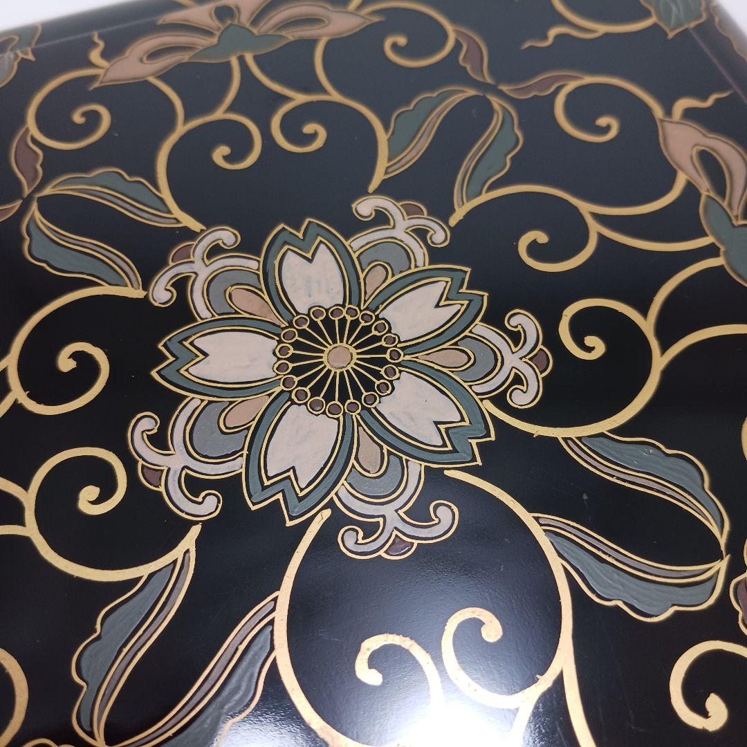 Y3113-2 大正期 漆器 金蒔絵 菓子器 18.3㎝ 共箱