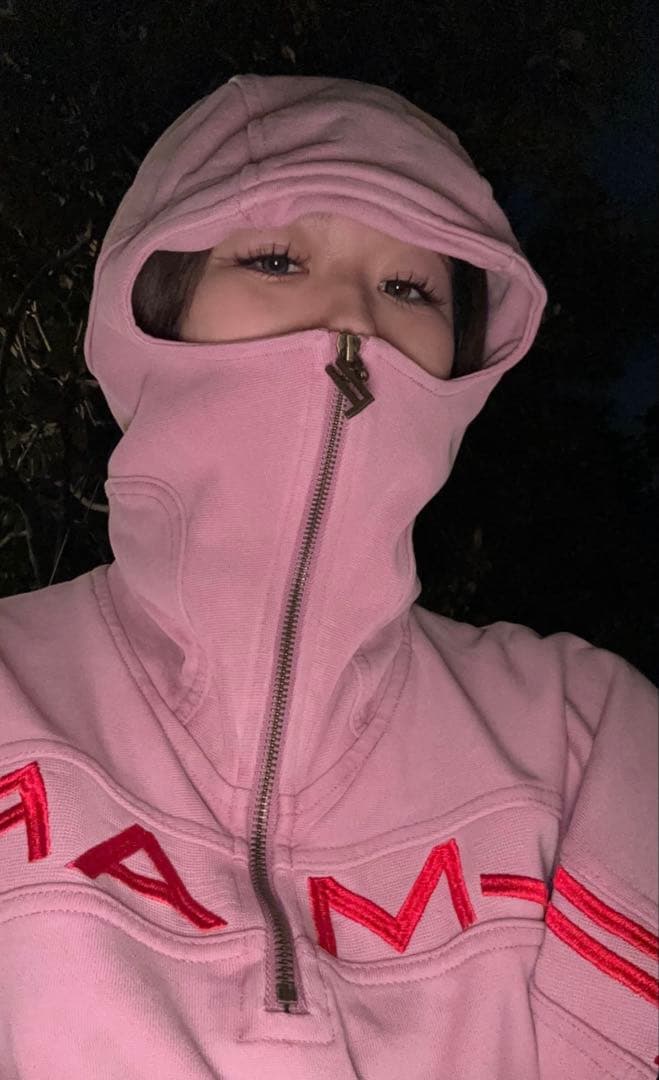 FALMARANピンク フード付きパーカー Lサイズ ユニセックス