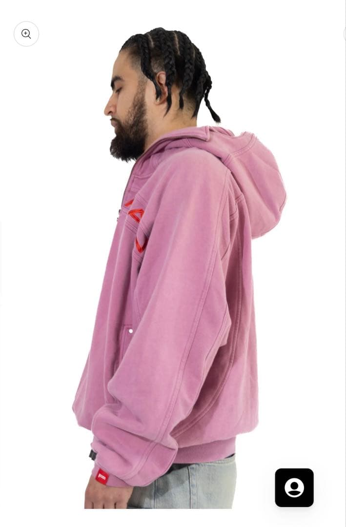 FALMARANピンク フード付きパーカー Lサイズ ユニセックス