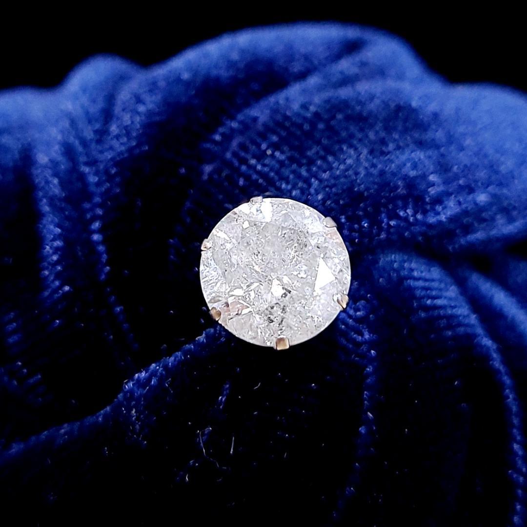 超激安！大粒！ 2ct ダイヤモンド プラチナ 6本爪 一粒 ピアス 鑑別書付