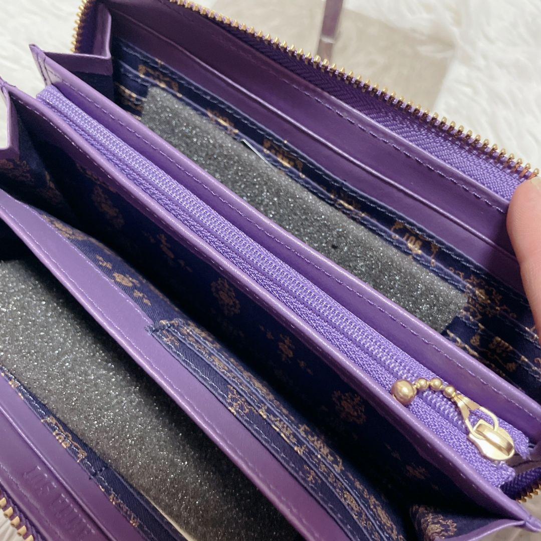 新品 ANNA SUI パープル 長財布 金具ロゴ 新品 レディース