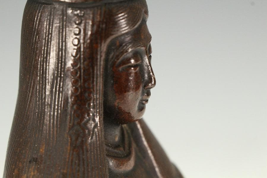 古備前 観音菩薩像 葡萄木敷き板(K-A645)