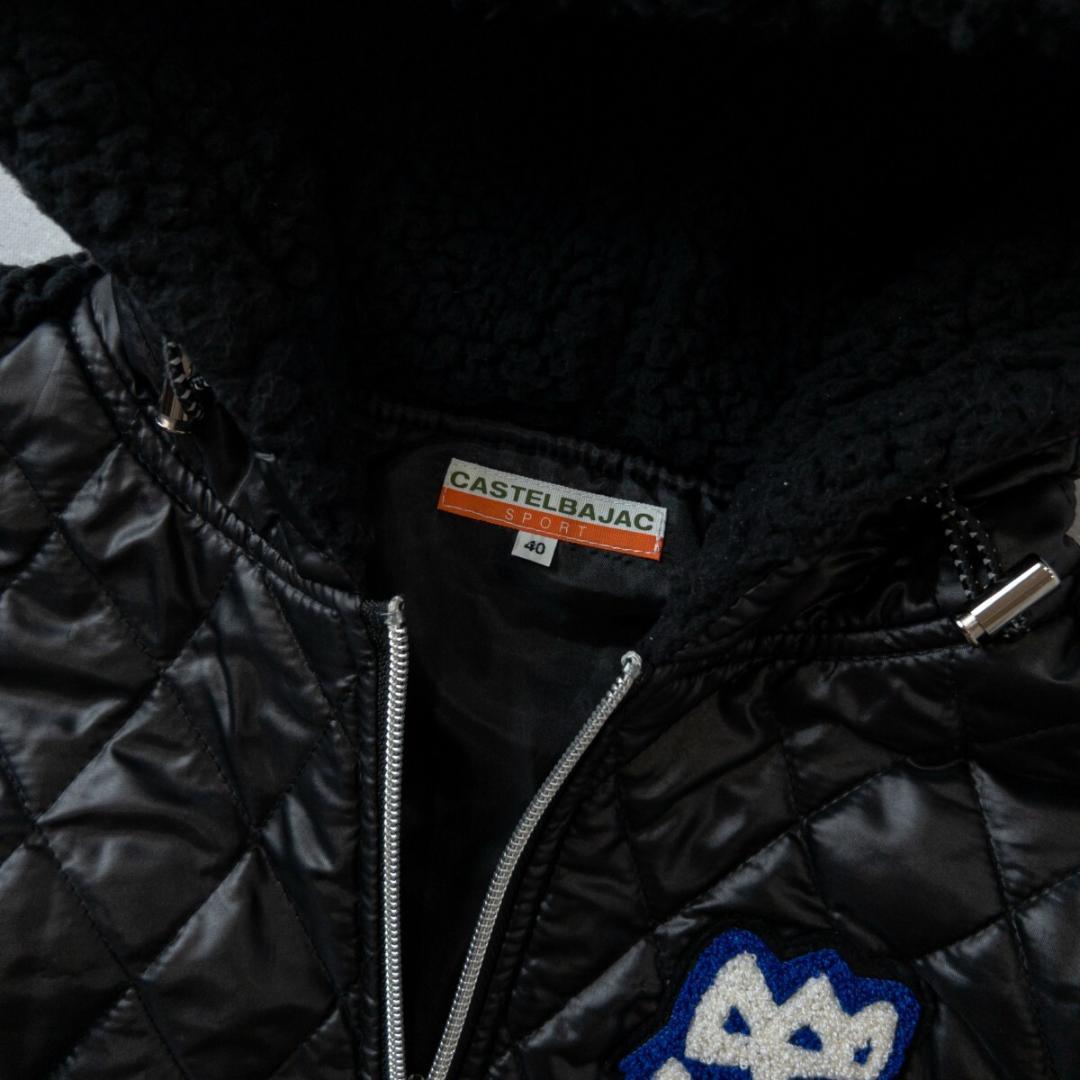 カステルバジャック キルティング ボア ジャケット ブルゾン 40 (M) 黒