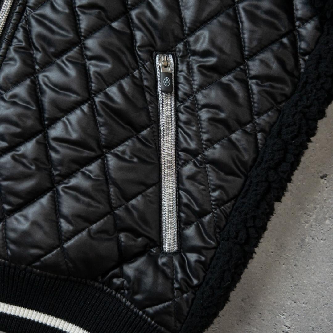 カステルバジャック キルティング ボア ジャケット ブルゾン 40 (M) 黒