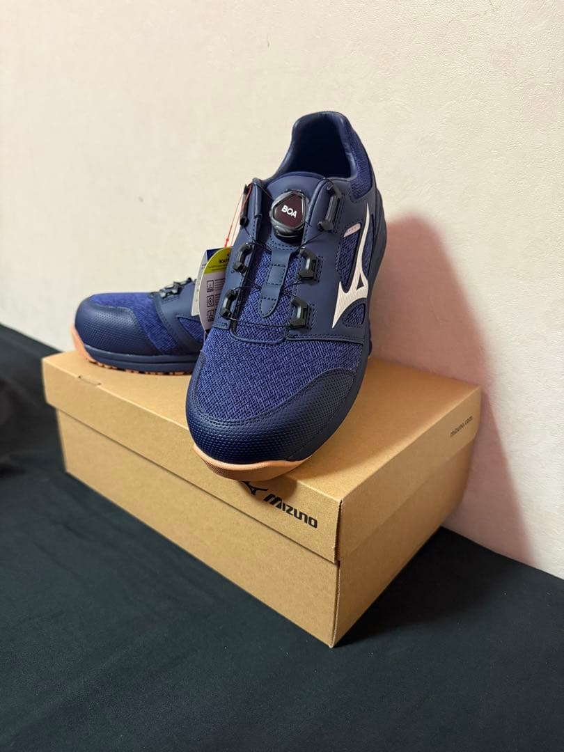 「最終値下げ」 Mizuno BOA ネイビー 安全靴　箱付き