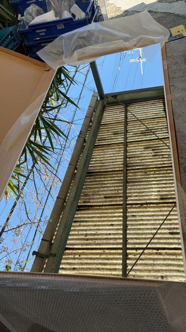 【美品】スタンドミラー 壁掛け出来る 割れない鏡 幅80x160cm 白色 2番